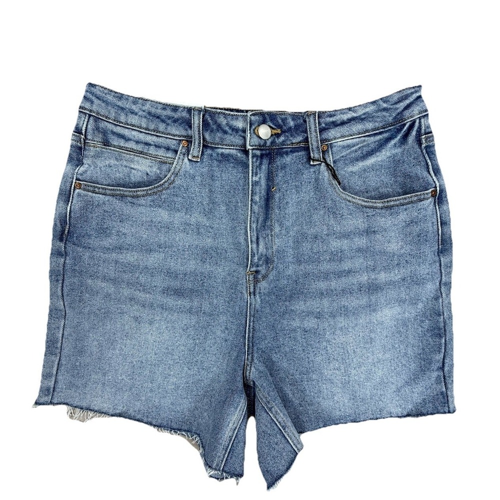 A Loves A Shorts Women's 31 High Rise Denim Light Wash Raw Hem Cut Off NWT